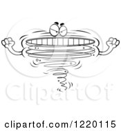 Clipart Of A Black And White Mad Tornado Mascot Royalty Free Vector Illustration