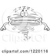 Clipart Of A Black And White Sleeping Tornado Mascot Royalty Free Vector Illustration by Cory Thoman