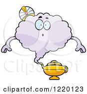 Clipart Of A Surprised Magic Genie Mascot Royalty Free Vector Illustration by Cory Thoman