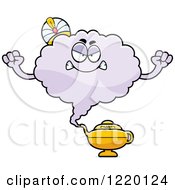 Clipart Of A Mad Magic Genie Mascot Royalty Free Vector Illustration