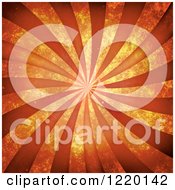 Poster, Art Print Of Retro Background Of Orange Rays And Distressed Texture