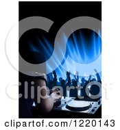 Poster, Art Print Of Silhouetted Dancers And A Dj Mixing A Record At A Club