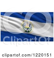Poster, Art Print Of 3d Waving Flag Of El Salvador With Rippled Fabric