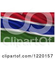 Poster, Art Print Of 3d Waving Flag Of Gambia With Rippled Fabric