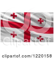 3d Waving Flag Of Georgia With Rippled Fabric