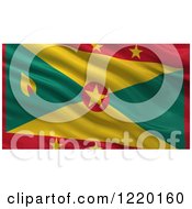Poster, Art Print Of 3d Waving Flag Of Grenada With Rippled Fabric