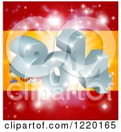 Poster, Art Print Of 3d 2014 And Fireworks Over A Spanish Flag