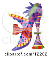 Clay Sculpture Clipart Decorative High Fashion Heel Shoe Royalty Free 3d Illustration