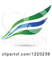 Clipart Of A Green And Blue Wing Icon Royalty Free Vector Illustration by cidepix