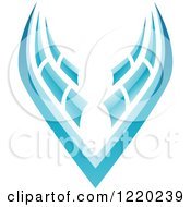 Clipart Of A Pair Of Blue Wings 2 Royalty Free Vector Illustration