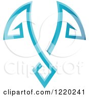 Clipart Of A Pair Of Blue Wings 9 Royalty Free Vector Illustration