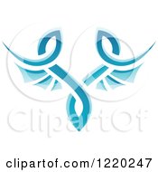 Clipart Of A Pair Of Blue Wings 3 Royalty Free Vector Illustration