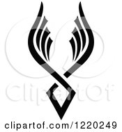 Clipart Of A Pair Of Black And White Wings 7 Royalty Free Vector Illustration by cidepix