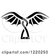 Clipart Of A Pair Of Black And White Wings 8 Royalty Free Vector Illustration