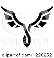 Clipart Of A Pair Of Black And White Wings 6 Royalty Free Vector Illustration