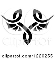 Clipart Of A Pair Of Black And White Wings 3 Royalty Free Vector Illustration by cidepix