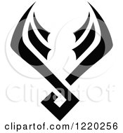 Clipart Of A Pair Of Black And White Wings Royalty Free Vector Illustration by cidepix