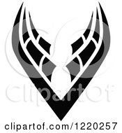 Clipart Of A Pair Of Black And White Wings 2 Royalty Free Vector Illustration