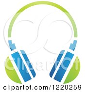 Poster, Art Print Of Green And Blue Headphones