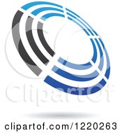 Clipart Of A Blue And Black Target Icon 2 Royalty Free Vector Illustration