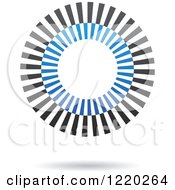 Clipart Of A Blue And Black Ring Icon 3 Royalty Free Vector Illustration