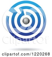 Clipart Of A Blue And Black Maze Icon Royalty Free Vector Illustration