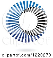 Clipart Of A Blue And Black Ring Icon 5 Royalty Free Vector Illustration