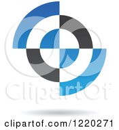Clipart Of A Blue And Black Target Icon Royalty Free Vector Illustration