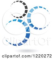 Clipart Of A Blue And Black Ring Icon 2 Royalty Free Vector Illustration
