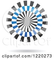 Clipart Of A Blue And Black Target Icon 3 Royalty Free Vector Illustration