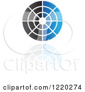 Clipart Of A Blue And Black Target Icon Royalty Free Vector Illustration