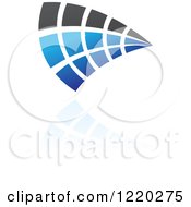 Clipart Of A Blue And Black Abstract Icon 2 Royalty Free Vector Illustration