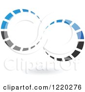 Clipart Of A Blue And Black Ring Icon Royalty Free Vector Illustration
