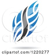 Poster, Art Print Of Blue And Black Abstract Flame Icon