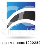 Clipart Of A Blue And Black Abstract Icon 6 Royalty Free Vector Illustration