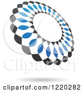 Clipart Of A Blue And Black Ring Icon 6 Royalty Free Vector Illustration