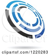 Clipart Of A Blue And Black Target Icon 4 Royalty Free Vector Illustration