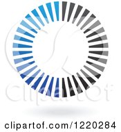 Clipart Of A Blue And Black Ring Icon 4 Royalty Free Vector Illustration