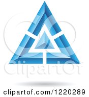 Poster, Art Print Of 3d Blue And Black Triangle Icon