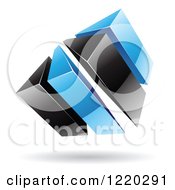 Clipart Of A 3d Blue And Black Abstract Icon Royalty Free Vector Illustration