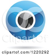 Poster, Art Print Of 3d Blue And Black Target Icon