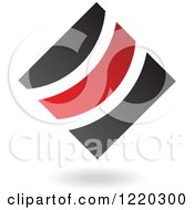 Clipart Of A Black And Red Abstract Diamond 6 Royalty Free Vector Illustration