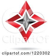 Poster, Art Print Of Floating 3d Star Red And Black Icon