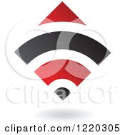 Clipart Of A Black And Red Abstract Diamond 3 Royalty Free Vector Illustration