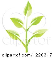 Clipart Of Green Organic Leaves 2 Royalty Free Vector Illustration