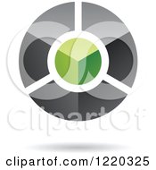 Poster, Art Print Of Floating Green And Black 3d Circle Icon