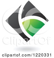 Clipart Of A Black And Green Abstract Diamond Royalty Free Vector Illustration