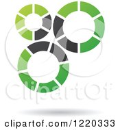 Poster, Art Print Of Floating Green And Black Gears Icon
