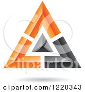 Poster, Art Print Of Floating 3d Black And Orange Pyramid Icon