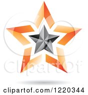 Poster, Art Print Of Floating 3d Black And Orange Star Icon